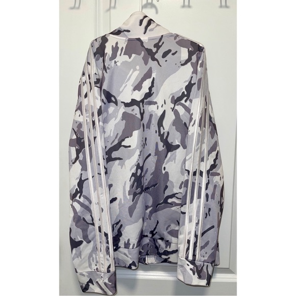 Adidas Youth Boy’s White & Gray Camouflage Zip Up Track Jacket Size: L - Picture 2 of 6